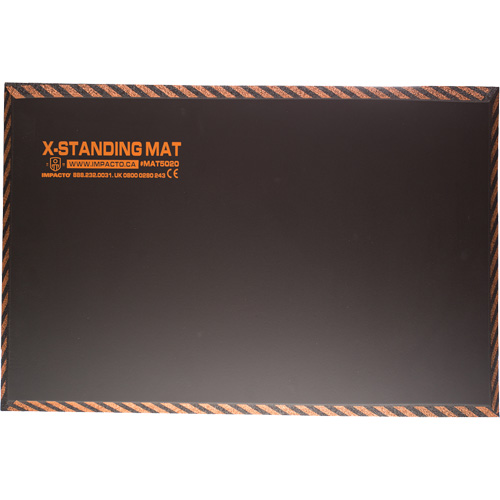 Tapis anti-fatigue pour travail debout, Lisse, 16" x 28" x 1", Noir, Caoutchouc GTA Hardware Inc