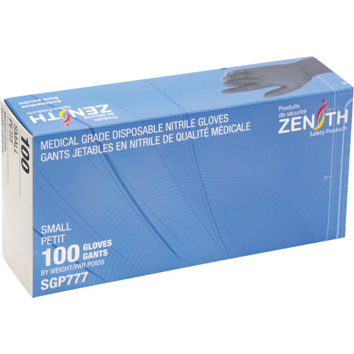 Puncture-Resistant Medical-Grade Disposable Gloves, Small, Nitrile, 5-mil, Powder-Free, Black, Class 2 GTA Hardware Inc