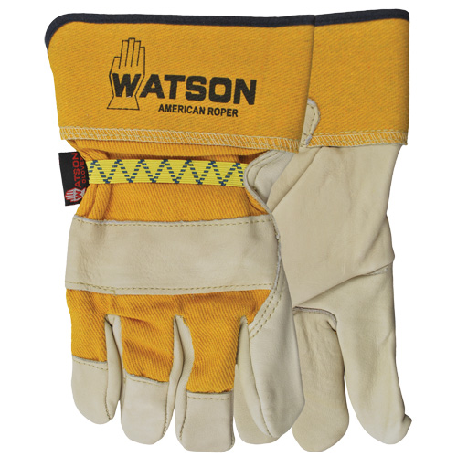 Gants pour cordeur American, Grand, Paume Cuir fleur de vache, Doubleure Coton GTA Hardware Inc