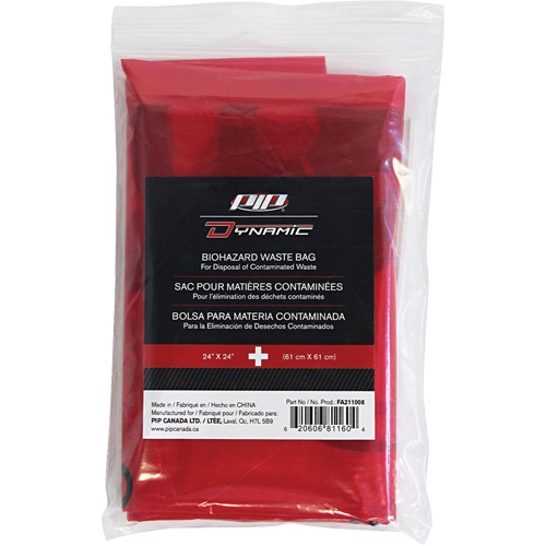 Sacs pour d&eacute;chets dangereux Dynamic, D&eacute;chets infectieux, 24" lo x 24" la, 12 microns GTA Hardware Inc