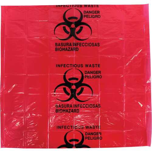 Sacs pour d&eacute;chets dangereux Dynamic, D&eacute;chets infectieux, 24" lo x 24" la, 12 microns GTA Hardware Inc