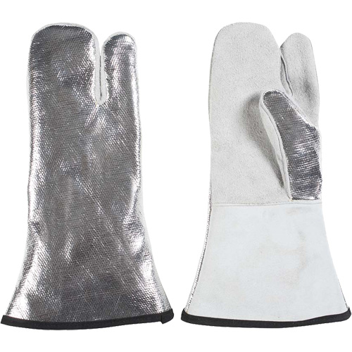 Mitaine &agrave; 3 doigts r&eacute;sistant &agrave; la chaleur, Aluminis&eacute;/Kevlar/Cuir, Taille unique, Prot&egrave;ge jusqu'&agrave; 650°F (343°C) GTA Hardware Inc