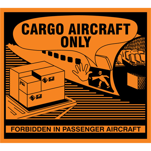 &eacute;tiquettes de manutention Cargo Aircraft Only, 4-3/4" lo x 4-1/4" la, Orange GTA Hardware Inc