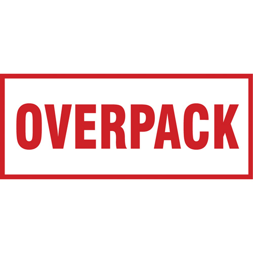 &eacute;tiquette de manutention Overpack, 6" lo x 2-1/2" la, Rouge/blanc GTA Hardware Inc