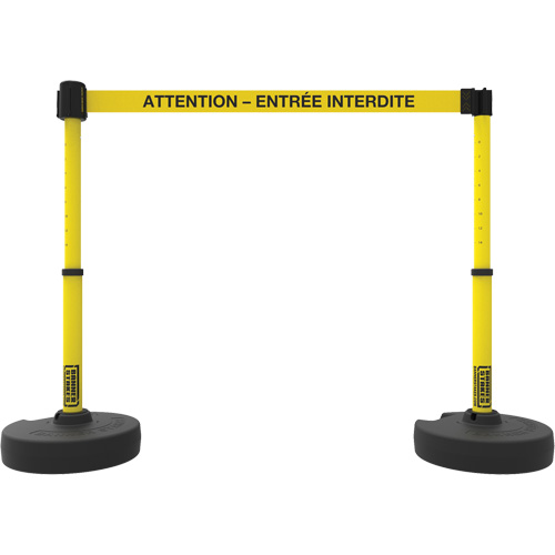 Ensemble de montants pour barri&egrave;re Plus, Plastique, 42" h, Ruban Jaune, Longueur du ruban 15' GTA Hardware Inc
