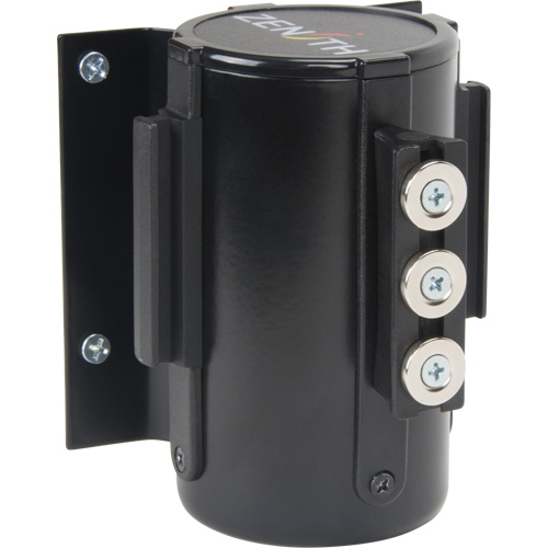 Barri&egrave;re &agrave; fixation murale avec ruban magn&eacute;tique, Acier, Fixation par vis, 12', Ruban Jaune GTA Hardware Inc