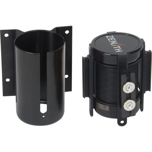 Wall Mount Barrier with Magnetic Tape, Steel, Screw Mount, 7', Black Tape GTA Hardware Inc