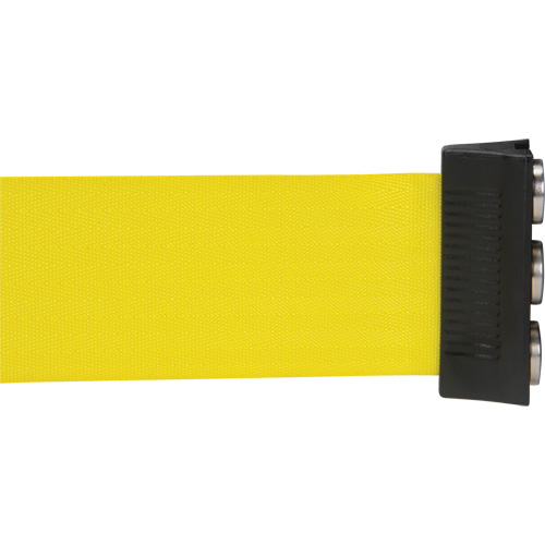 Barri&egrave;re &agrave; fixation murale avec ruban magn&eacute;tique, Acier, Fixation par vis, 12', Ruban Jaune GTA Hardware Inc