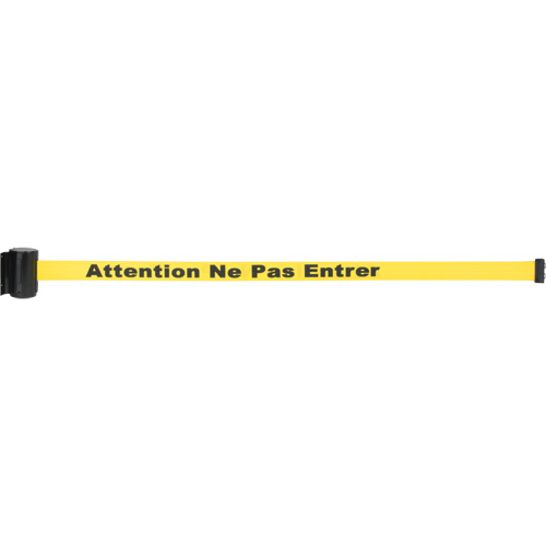 Barri&egrave;re &agrave; fixation murale avec ruban magn&eacute;tique, Acier, Fixation par vis, 7', Ruban Jaune GTA Hardware Inc
