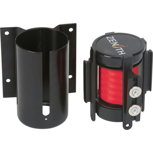 Wall Mount Barrier with Magnetic Tape, Steel, Screw Mount, 7', Red Tape GTA Hardware Inc