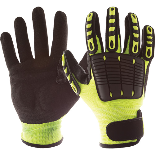 Back Tracker Impact Gloves with Back of Hand Protection, Small, Nitrile Palm, Hook & Loop Cuff GTA Hardware Inc