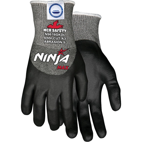 Gants r&eacute;sistant aux coupures Max Ninja, Taille Moyen, Calibre 10, Rev&ecirc;tement Bipolym&egrave;re, Enveloppe en Dyneema, ASTM ANSI niveau A3 GTA Hardware Inc