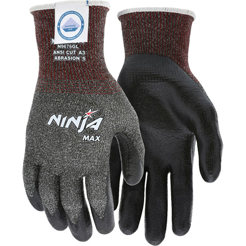 Gants r&eacute;sistant aux coupures Max Ninja, Taille Grand, Calibre 10, Rev&ecirc;tement Bipolym&egrave;re, Enveloppe en Dyneema, ASTM ANSI niveau A3 GTA Hardware Inc