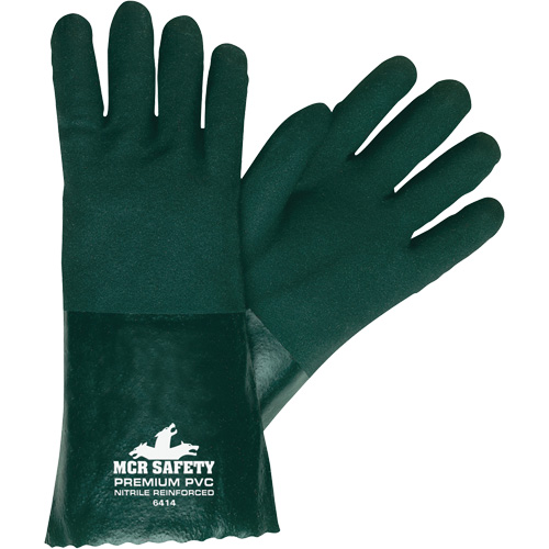 Chemical Resistant Gloves, Size Large, 14" L, PVC, Jersey Inner Lining GTA Hardware Inc
