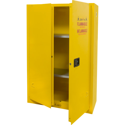Flammable Storage Cabinet, 45 gal., 2 Door, 43" W x 65" H x 18" D GTA Hardware Inc