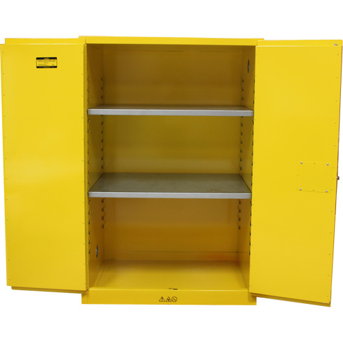 Flammable Storage Cabinet, 90 Gal., 2 Door, 43" W x 66" H x 34" D GTA Hardware Inc