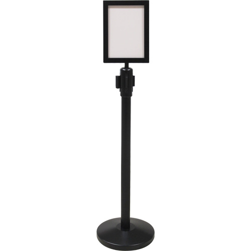 Cadre d'enseigne pour poteau de barri&egrave;re pour le contr&ocirc;le des foules, Noir GTA Hardware Inc