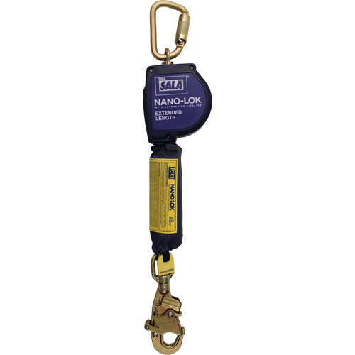 Nano-Lok Extended Length Self Retracting Lifeline, 10', Dyneema&reg;, Swivel GTA Hardware Inc