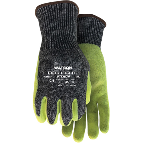 Gants r&eacute;sistant &agrave; la coupe Stealth Dog Fight, Taille Moyen, Rev&ecirc;tement Nitrile, Enveloppe en Fibre de verre/PEHP/Nylon/Acier inoxydable, ASTM ANSI niveau A5 GTA Hardware Inc