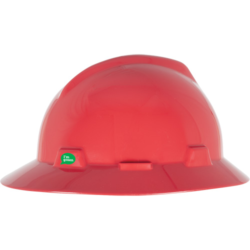 V-Gard&reg; GREEN Slotted Full Brim Hard Hat, Meets CSA Type 1, Ratchet Suspension GTA Hardware Inc
