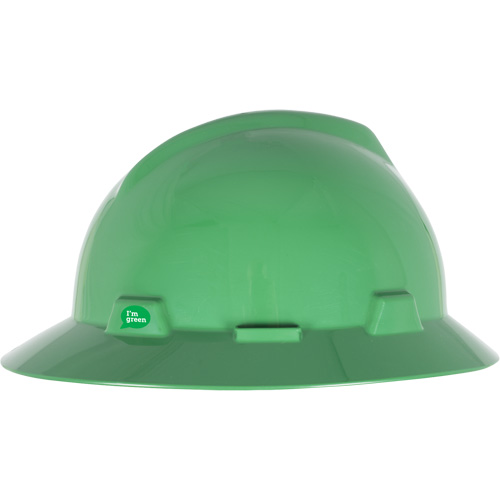 V-Gard&reg; GREEN Slotted Full Brim Hard Hat, Meets CSA Type 1, Ratchet Suspension GTA Hardware Inc