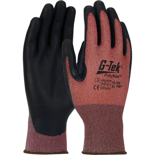Gants r&eacute;sistants aux coupures G-Tek PolyKor X7 Neuroma, Petit, Calibre 18, Rev&ecirc;tement Polyur&eacute;thane, ASTM ANSI niveau A3/EN 388 niveau C GTA Hardware Inc