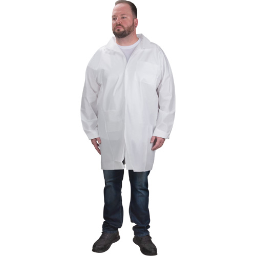 Protective Lab Coat, Microporous, White, Medium GTA Hardware Inc