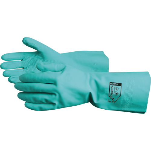 Gants r&eacute;sistants aux produits chimiques Chemstop, Taille 7, 12" lo, Nitrile, Doublure en Ouat&eacute;e, 15 mils GTA Hardware Inc