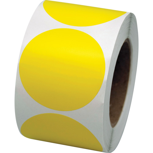 Pastilles de marquage color&eacute;es, Cercle, 3" lo x 3" la, Jaune, Vinyle GTA Hardware Inc