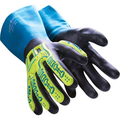 Gants r&eacute;sistants aux produits chimiques HexChem, Taille 6/T-petit, Nitrile GTA Hardware Inc