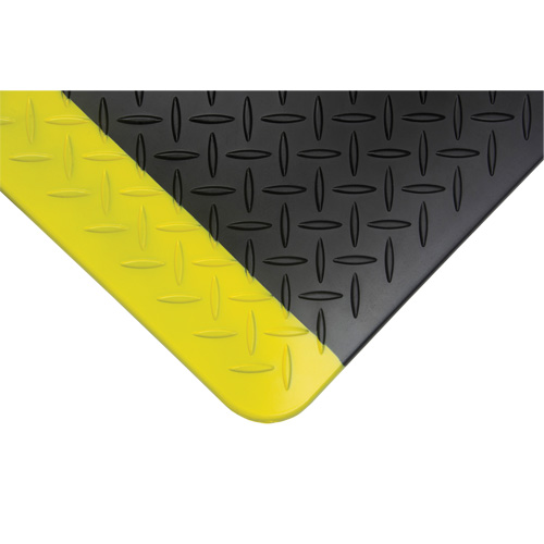 Tapis antifatigue, Losange, 1-2/3' x 3-1/4' x 3/4", Noir/Jaune, Polyur&eacute;thane GTA Hardware Inc