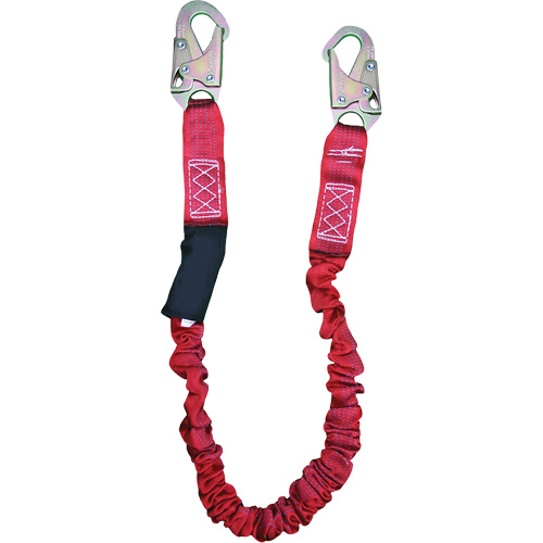 ShockSorb Internal Shock Lanyard, 6', Snap Hook Center, Snap Hook Leg Ends, Polyester GTA Hardware Inc