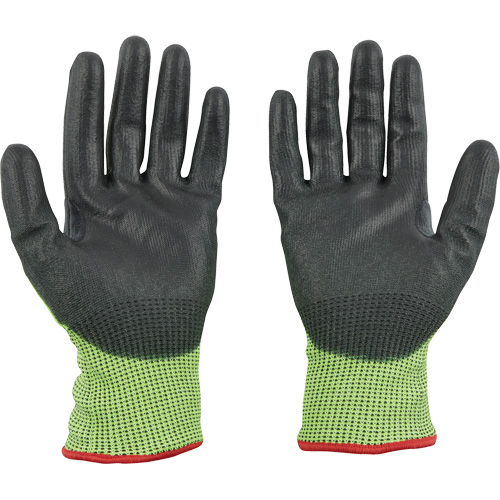 High Visibility Dipped Gloves, Size Medium, 15 Gauge, Polyurethane Coated, Polyethylene Shell, ASTM ANSI Level A5 GTA Hardware Inc