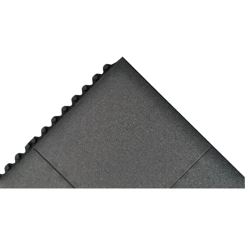 Tapis antifatigue &agrave; imbrication Cushion-Ease, Rugueux, 3' x 3' x 3/4", Noir, Caoutchouc naturel GTA Hardware Inc