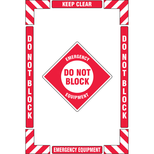 "Emergency Equipment" Floor Marking Kit, Adhesive, English with Pictogram GTA Hardware Inc