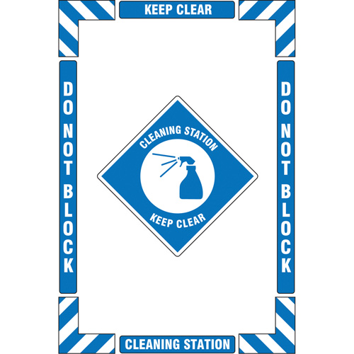 "Cleaning Station" Floor Marking Kit, Adhesive, English with Pictogram GTA Hardware Inc