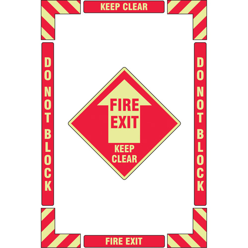 Trousse de marquage du sol ?Fire Exit? (sortie de secours), Adh&eacute;sif, Anglais avec pictogramme GTA Hardware Inc