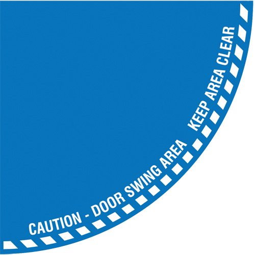 Signalisation au sol ?Caution? (attention) pour porte battante en quart de cercle, Adh&eacute;sif, Anglais avec pictogramme GTA Hardware Inc