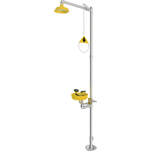 Douche durgence et douche oculaire combin&eacute;es, Socle GTA Hardware Inc
