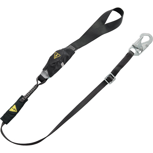 Longe utilitaire &agrave; amortisseur d'&eacute;nergie V-Series, 6', Point d'ancrage &agrave; Crochet mousqueton, Crochet mousqueton aux jambes, Nylon GTA Hardware Inc