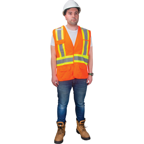 CSA-Compliant High-Visibility Surveyor Vest, High Visibility Orange, X-Large, Polyester GTA Hardware Inc
