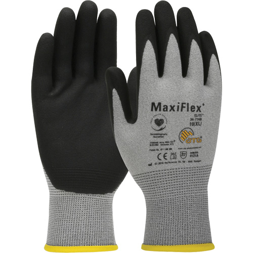 Gants compatibles avec les &eacute;crans tactiles ultral&eacute;gers ATG MaxiFlex Elite, Grand, R&ecirc;vetement Nitrile, Calibre 18, Enveloppe en Nylon GTA Hardware Inc
