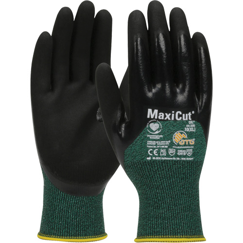ATG MaxiCut&reg; Oil Cut-Resistant Gloves, Size Large, 15 Gauge, Nitrile Coated, Engineered Yarn Shell, ASTM ANSI Level A2/EN 388 Level 3/EN 388 Level B GTA Hardware Inc