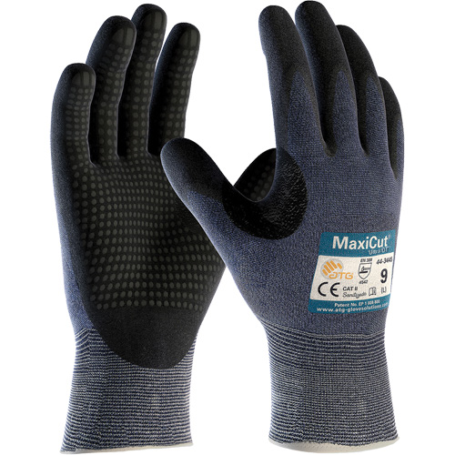 ATG MaxiCut&reg; Ultra DT, Size Large, 15 Gauge, Nitrile Coated, Engineered Yarn Shell, ASTM ANSI Level A3/EN 388 Level 5/EN 388 Level C GTA Hardware Inc