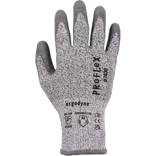 ProFlex 7030 Cut-Resistant Gloves, Size Small, 13 Gauge, Polyurethane Coated, Nylon/HPPE/Spandex Shell, ASTM ANSI Level A3/EN 388 Level C GTA Hardware Inc