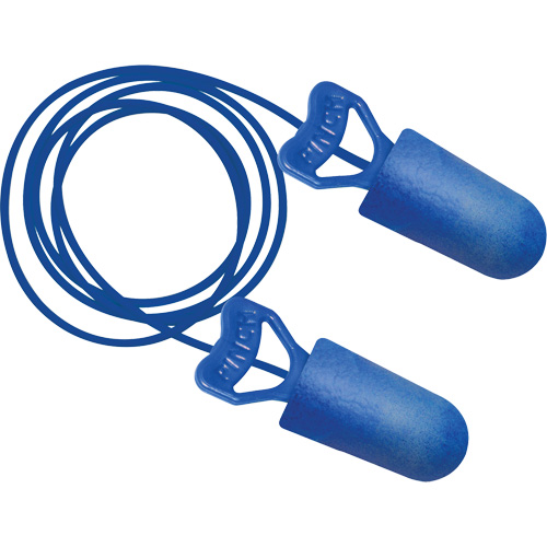 Bouchons d'oreilles biosourc&eacute;s d&eacute;tectables par le m&eacute;tal Food Pro PinchFit BioSoft, Avec cordon, Taille unique, Vrac - Boîte, NRR dB 32 GTA Hardware Inc