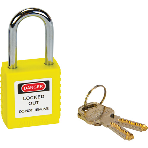 Lock for Lockouts, Safety Padlock, Keyed Different, Thermoplastic, 1-1/2" Width GTA Hardware Inc