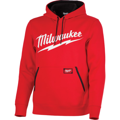 Chandail &agrave; capuchon de poids moyen avec logo Milwaukee, Hommes, Petit, Rouge GTA Hardware Inc