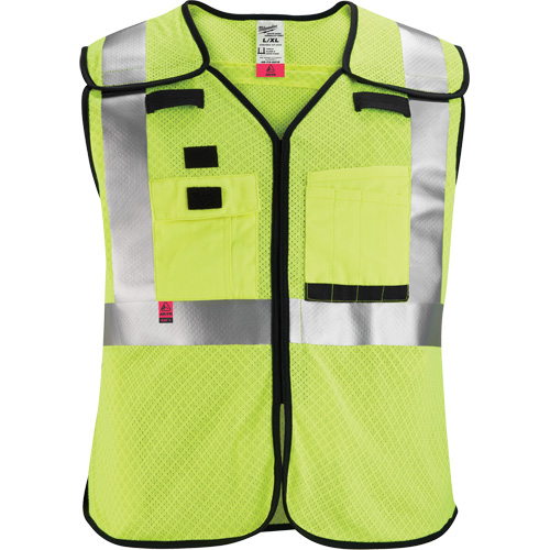 Gilet de s&eacute;curit&eacute; &agrave; maille d&eacute;tachable, Noir/Jaune lime haute visibilit&eacute;, Moyen/Petit GTA Hardware Inc