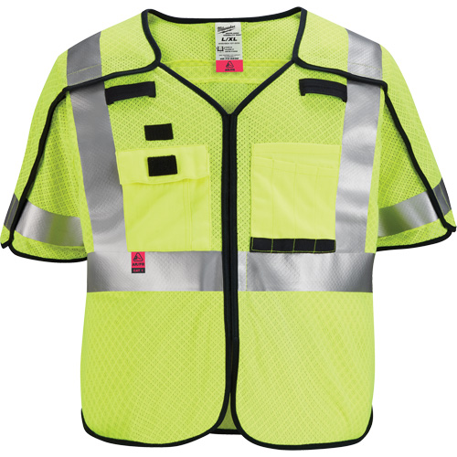 Gilet de s&eacute;curit&eacute; &agrave; maille d&eacute;tachable, Noir/Jaune lime haute visibilit&eacute;, Moyen/Petit GTA Hardware Inc